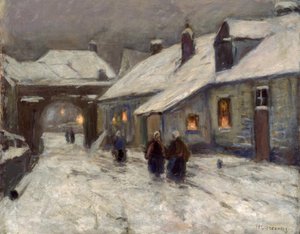 Vinter landsby gade