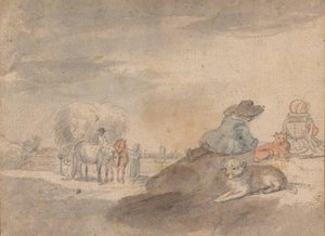 Landskab med høvogn af Hendrick Avercamp
