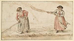 To kvinder med skovle af Hendrick Avercamp