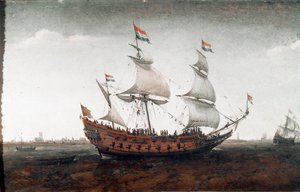 Hollandsk skib i det dybe hav (maleri