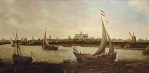 Udsigt over Haarlem fra nord (olie på lærred) af Hendrick Cornelisz. Vroom