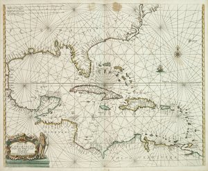 Pascaerte van de Caribische eylanden, van de Barbados tot aende Bocht van Mexico af Hendrick Doncker