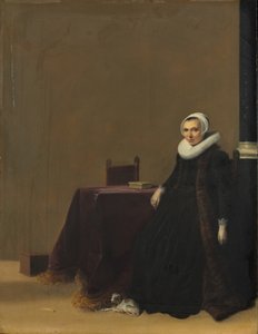 Portræt af en kvinde med en hund, ca. 1635 af Hendrick Gerritsz Pot