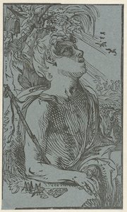 Johannes Døberen i ørkenen af Hendrick Goltzius (attributed to)