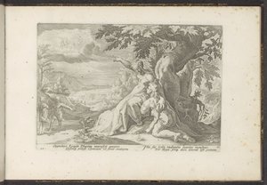 Clymene tildeler Phaethon sin far, solguden Ovids metamorfoser (serietitel) Genskabelser af P. Ovidius Naso (serietitel) af Hendrick Goltzius (workshop of)