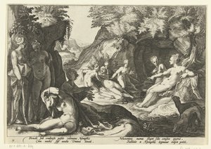 Diana opdager Callisto .s graviditet Ovids metamorfoser (serietitel) af Hendrick Goltzius (workshop of)