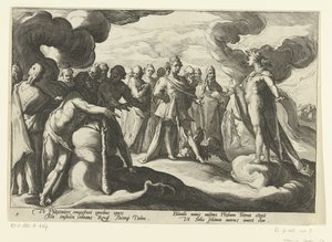Guder beder solguden om at køre på sin vogn igen Ovids metamorfoser (serietitel) af Hendrick Goltzius (workshop of)