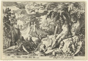 Guldalder Ovids metamorfoser (serietitel) af Hendrick Goltzius (workshop of)