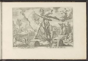 Jernalderen Ovids metamorfoser (serietitel) Genskabelser af P. Ovidius Naso (serietitel) af Hendrick Goltzius (workshop of)