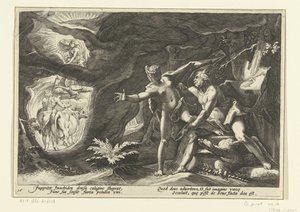 Jupiter angriber Io Ovids metamorfoser (serietitel) af Hendrick Goltzius (workshop of)