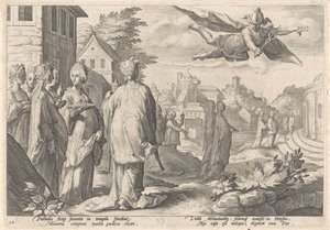 Mercurius en Herse Metamorfosen van Ovidius (serietitel) af Hendrick Goltzius (workshop of)