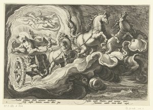 Phaethon kører på sin fars vogn Ovids metamorfoser (serietitel) af Hendrick Goltzius (workshop of)