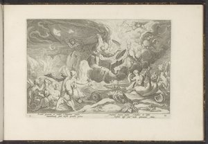 Val van Phaëthon Ovids metamorfoser (serietitel) The Herescheppingen van P. Ovidius Naso (serietitel) af Hendrick Goltzius (workshop of)