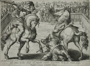En duel til hest af Hendrick Goltzius