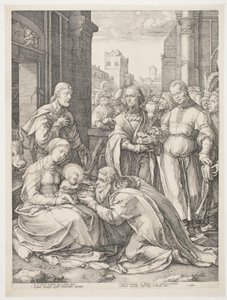Tilbedelse af Magi af Hendrick Goltzius