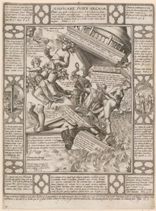 Aedificare super Arenam, ark 7 i serien »Allegorier over den kristne tro« af Hendrick Goltzius