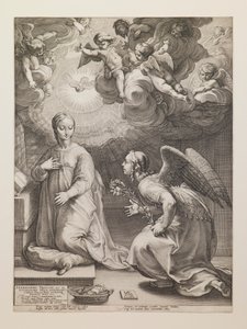 Bebudelsen, fra serien »Jomfru Marias liv« af Hendrick Goltzius
