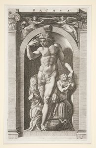 Bacchus, #7 i en serie af otte antikke guder af Hendrick Goltzius