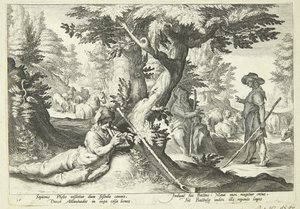 Battus forvandles til sten af Hendrick Goltzius