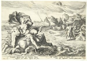 Bortførelsen af Europa af Hendrick Goltzius