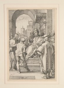 Kristus før Pilatus, fra The Passion, #5 i en serie på 12 graveringer af Hendrick Goltzius