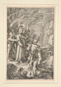 Christ Taken Captive (The Berayal of Christ), fra The Passion, #3 i en serie på 12 graveringer af Hendrick Goltzius