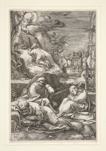 Kristus på Oliebjerget / Kvalen i haven af Hendrick Goltzius