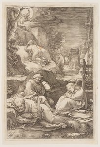 Kristus på Oliebjerget, fra The Passion af Hendrick Goltzius