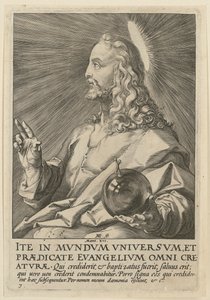 Kristus som Salvator Mundi, blad 7 fra serien «Kristus, de tolv apostle og Paulus»