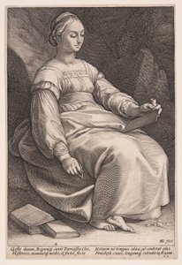 Clio, historiens muse, fra De ni muser af Hendrick Goltzius