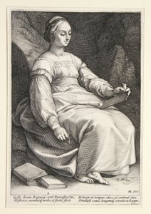 Klio, blad 4 fra serien „De ni muser“ af Hendrick Goltzius