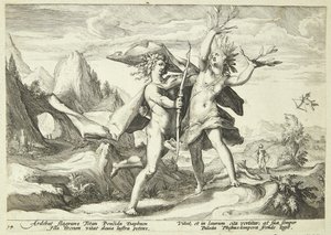 Dafne forvandlet til et laurbærtræ af Hendrick Goltzius