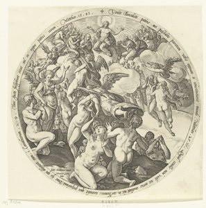 De velsignede modtages i himlen The Last Judgment (serietitel) af Hendrick Goltzius