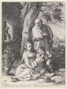Den hellige familie med Johannes Døberen af Hendrick Goltzius