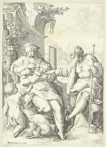 Den hellige familie med den lille Johannes af Hendrick Goltzius