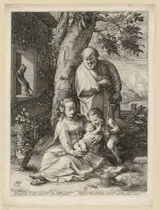 Den hellige familie med Johannesbarnet af Hendrick Goltzius