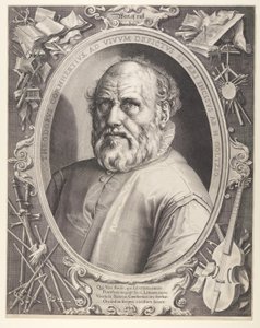Dirck Volkertsz. Coornhert (med ramme) af Hendrick Goltzius