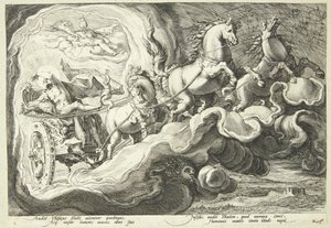 Faeton kører solvognen af Hendrick Goltzius