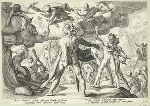 Giganterne stormer himlene af Hendrick Goltzius