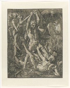 Hercules besejrer Cacus Hercules en Cacus af Hendrick Goltzius