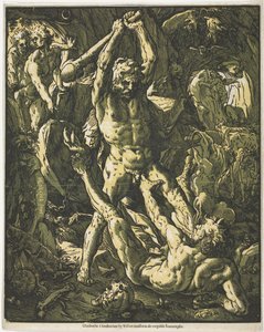 Herkules og Cacus af Hendrick Goltzius
