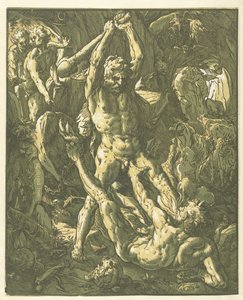 Hercules en Cacus af Hendrick Goltzius
