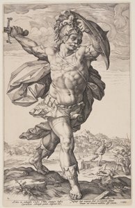 Horatius Cocles, fra De romerske helte af Hendrick Goltzius