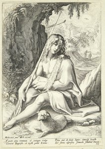 Johannes Døberen i ørkenen af Hendrick Goltzius