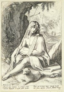 Johannes Døberen i ørkenen af Hendrick Goltzius
