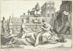 Juno i forklædning som Beroë advarer Semele af Hendrick Goltzius