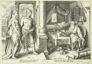 Jupiter og Juno konsulterer Teiresias af Hendrick Goltzius