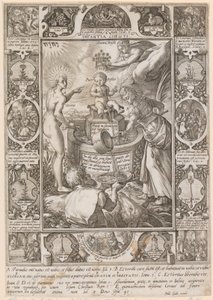 Kristi barndom, blad 3 i serien »Kristi liv« af Hendrick Goltzius