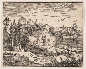 Landskab med bondegård af Hendrick Goltzius