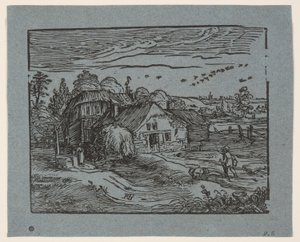 Landskab med bondegård af Hendrick Goltzius